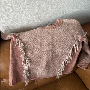 Madewell Pink Fringed Women's Sweater